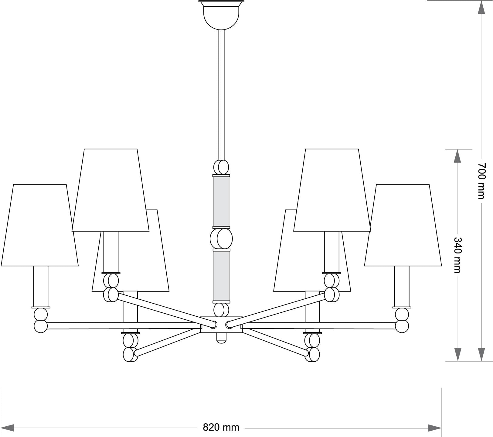 Изображение товара Потолочная люстра на штанге Kutek Tamara TAM-ZW-6(Z/A)