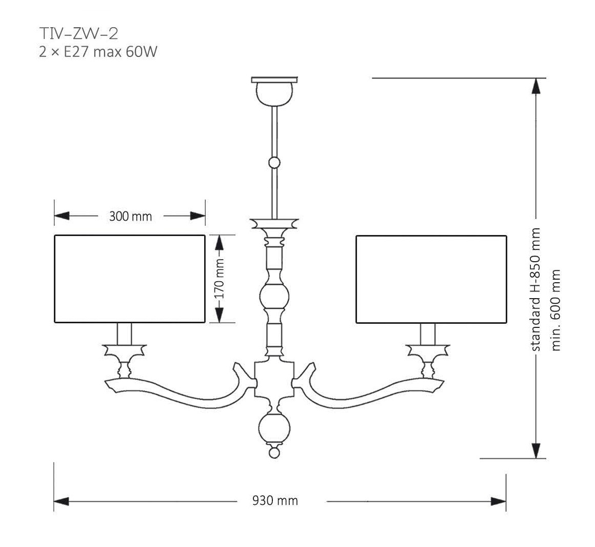 Изображение товара Потолочная люстра Kutek Tivoli TIV-ZW-2(N)