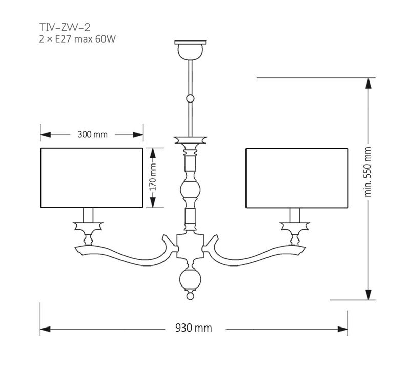 Изображение товара Потолочная люстра Kutek Tivoli TIV-ZW-2(Z)