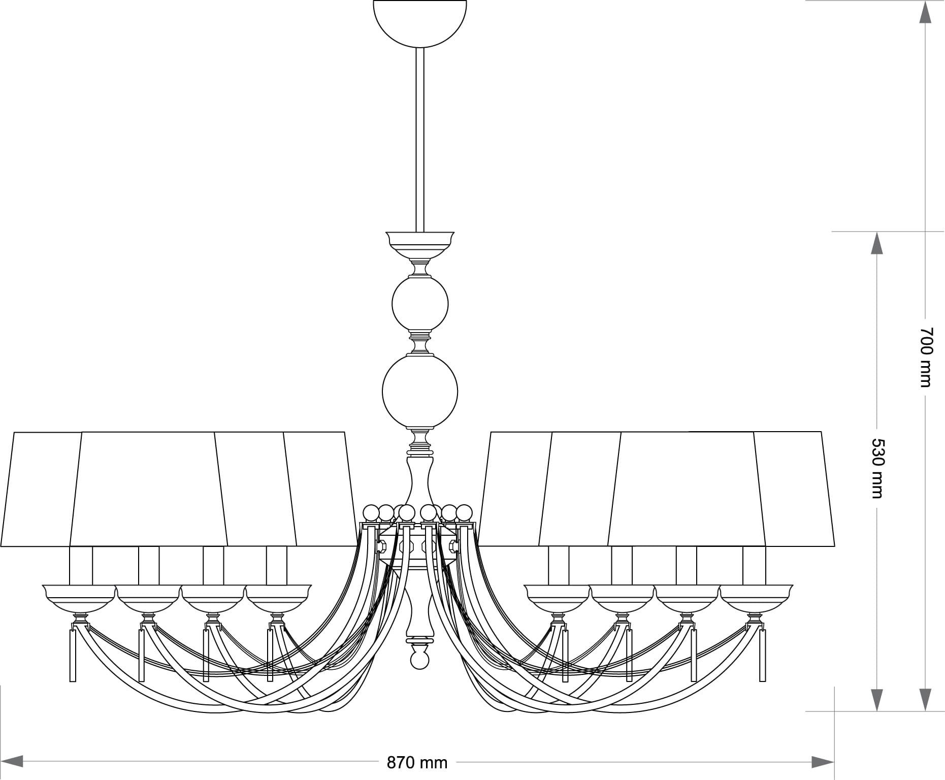 Изображение товара Потолочная люстра Kutek Zaffiro ZAF-ZW-8(P/A)