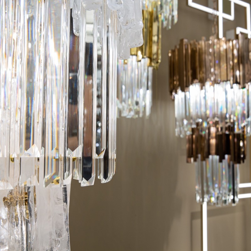 Изображение товара Подвесная каскадная люстра L'Arte Luce Glacier L25222.92 6 ламп золото стекло классика