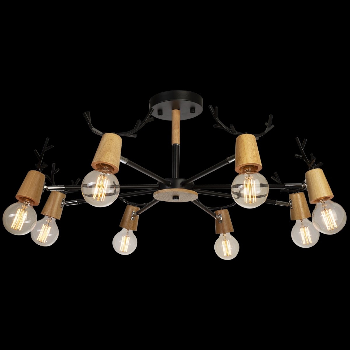 Изображение товара Потолочная люстра для детской рога 10024/8 Loft It Sven Black