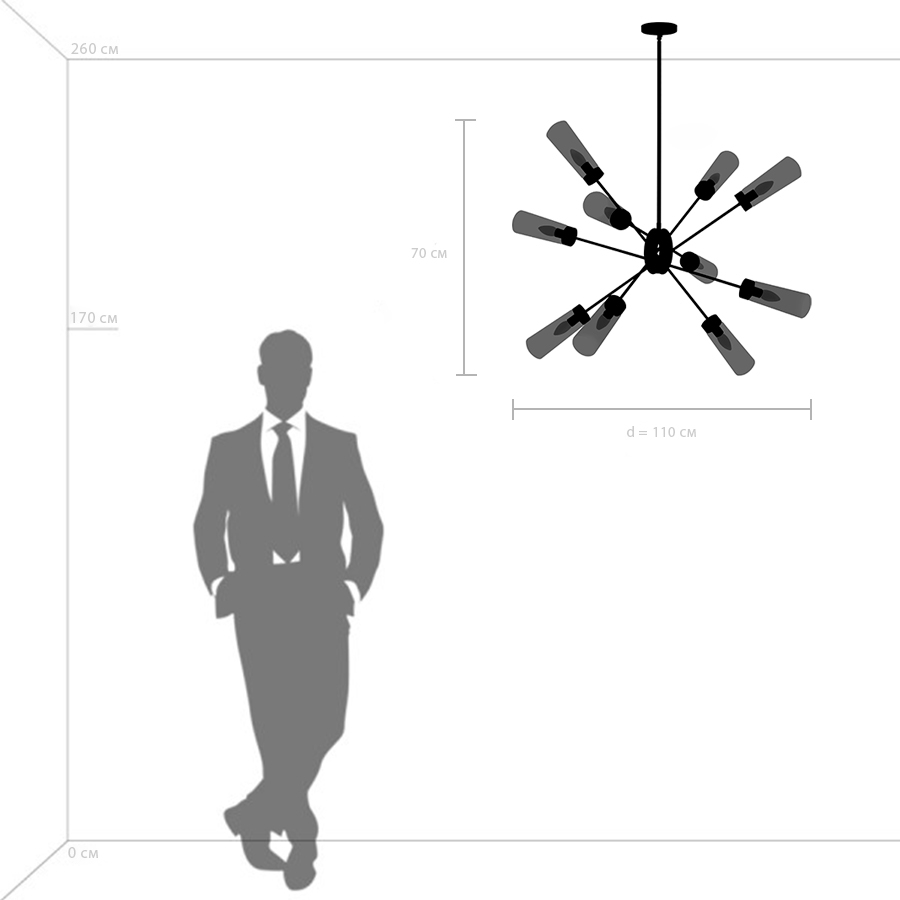 Изображение товара Потолочная люстра Lightstar Crotone 690103 стиль арт-деко 10 ламп E14