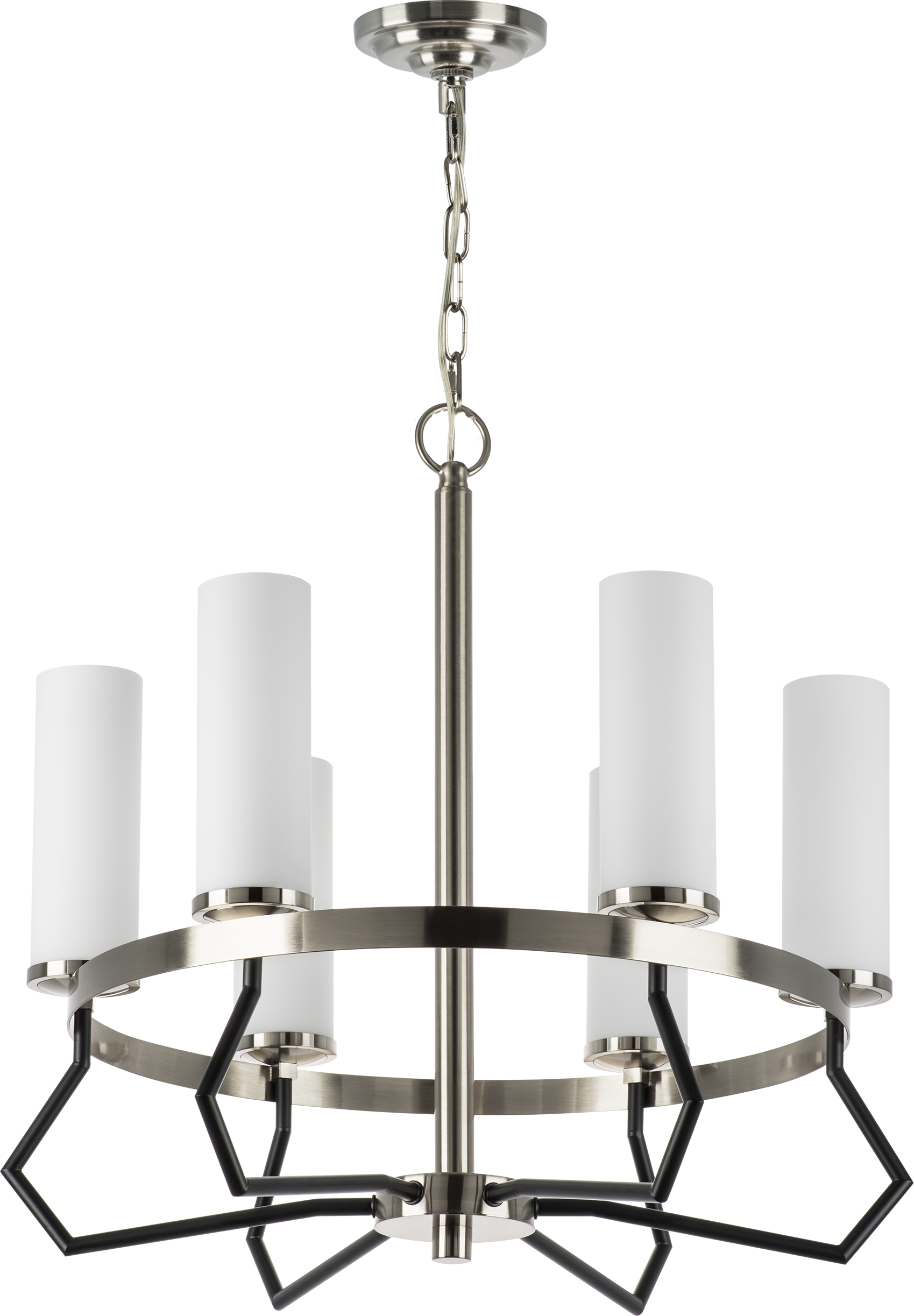 Изображение товара Подвесная люстра Lightstar Flume 723065 с кольцом модерн белый никель 6 ламп