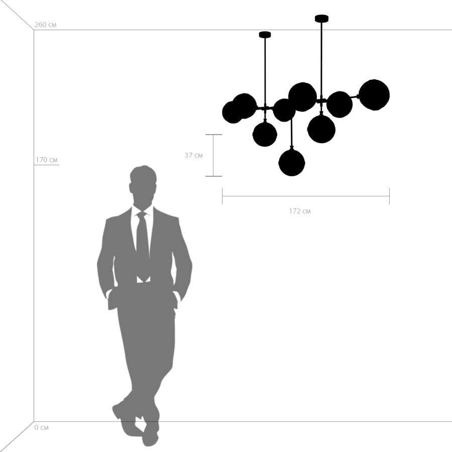 Изображение товара Подвесная люстра молекулы Lightstar GLOBO 813197