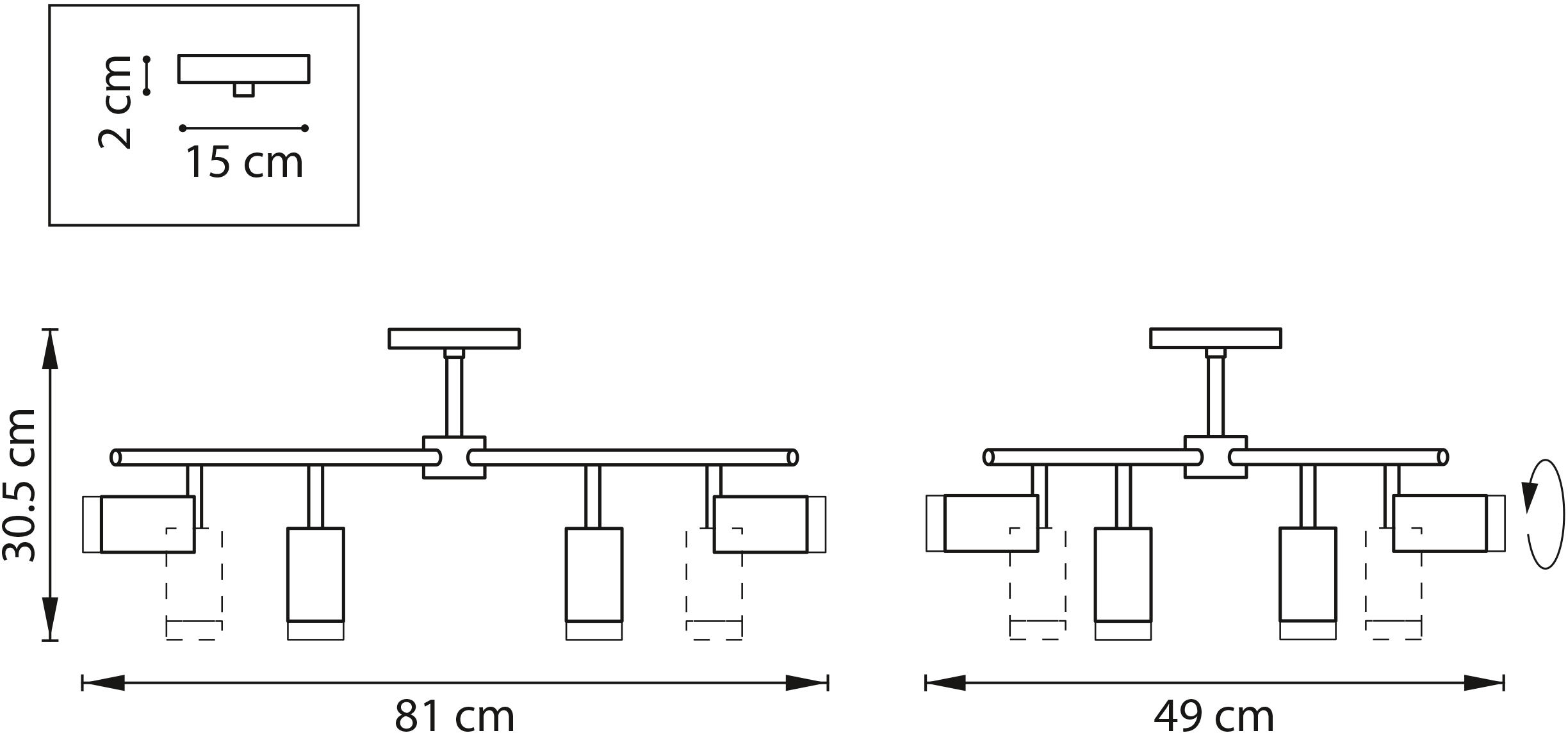 Изображение товара Потолочная люстра на штанге Lightstar Rullo LR7283680