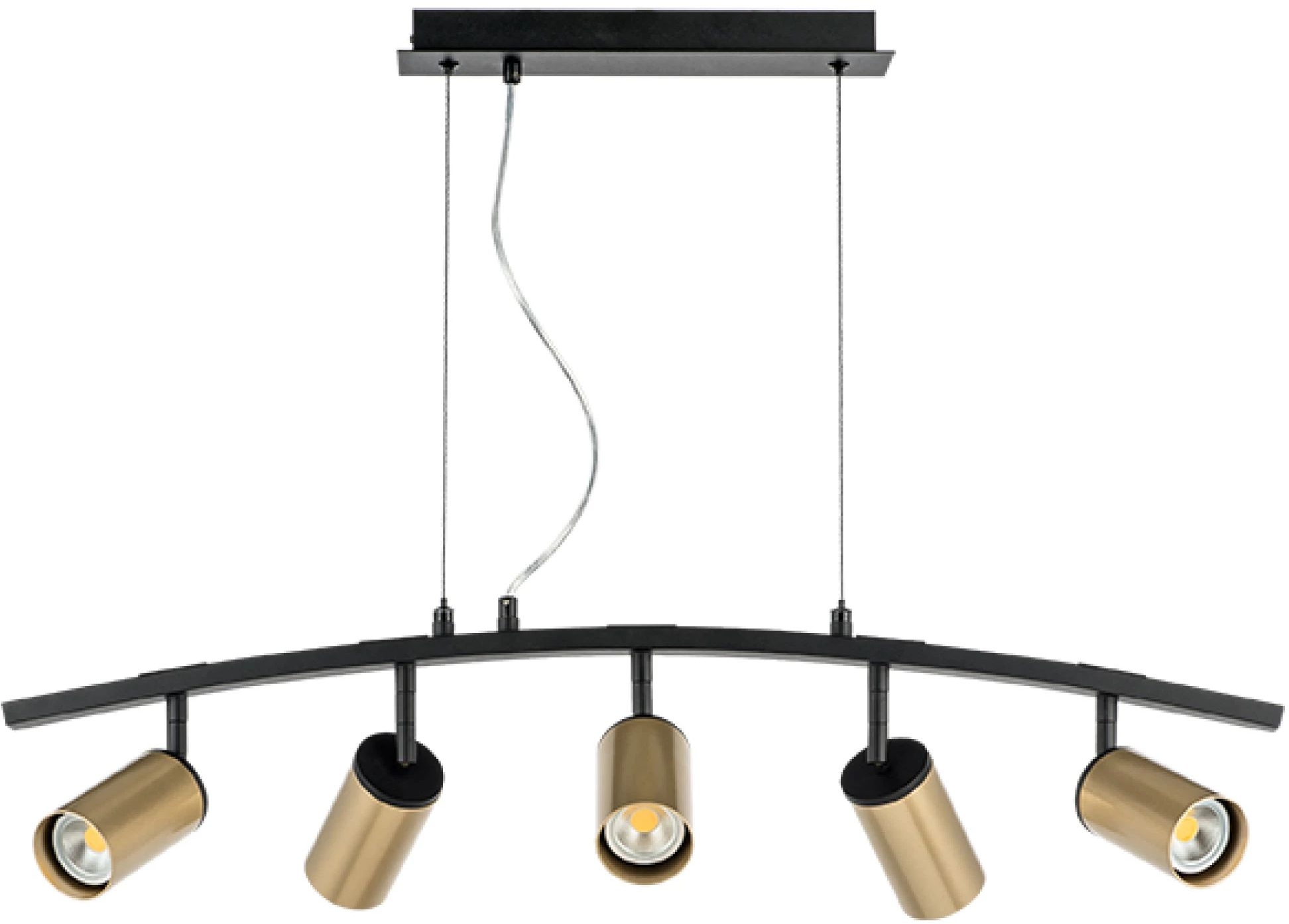 Изображение товара Подвесной светильник Lightstar Rullo LR735405 5 плафонов золото хай-тек для гостиной кухни и офиса