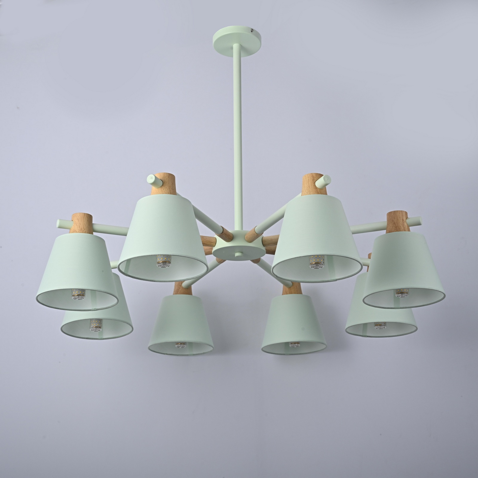 Изображение товара Потолочная люстра Lu Carte LC-11-0563 в скандинавском стиле 3 лампы голубая ткань