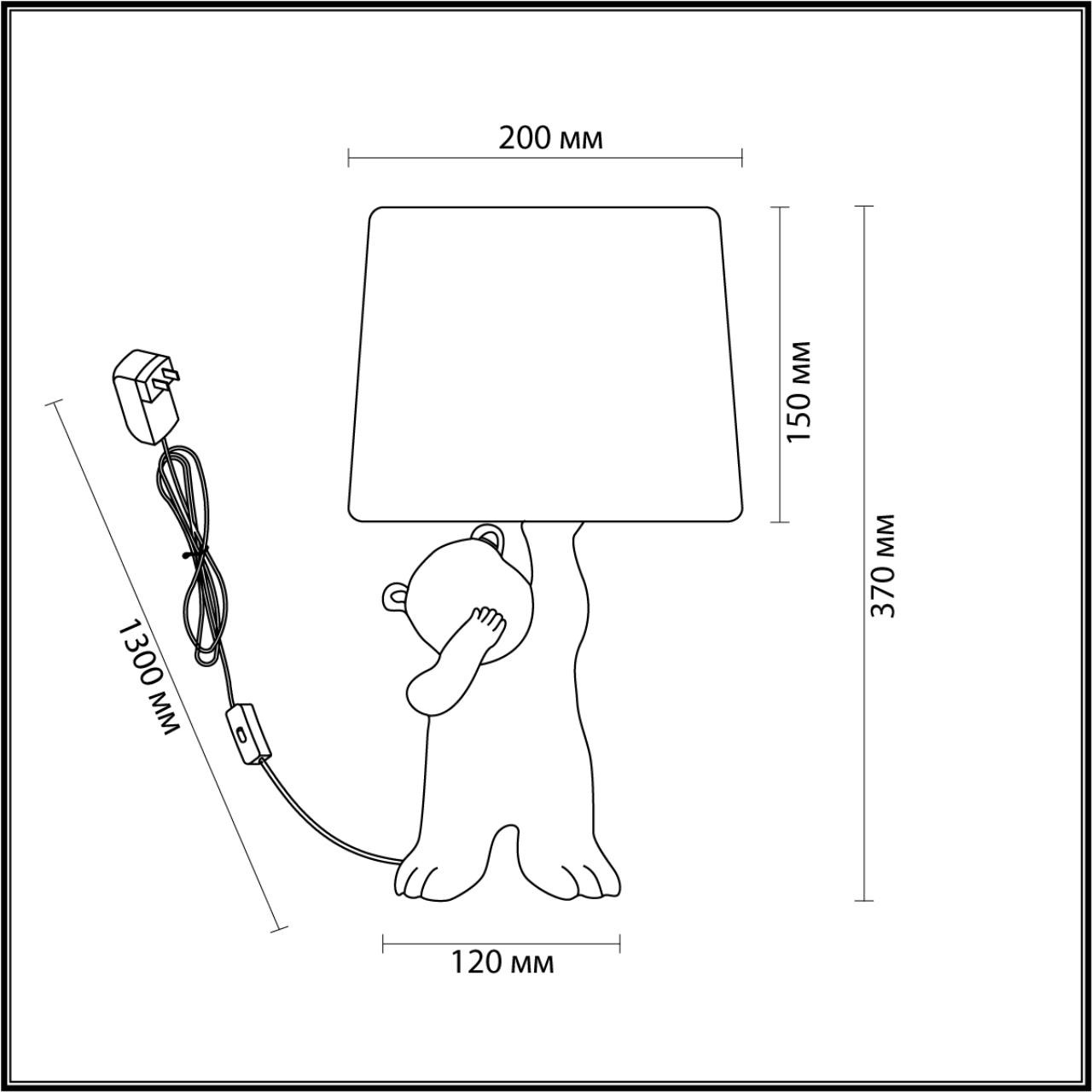 Изображение товара Настольная лампа Lumion Bear 5662/1T черная с фигуркой из резины и тканевым абажуром