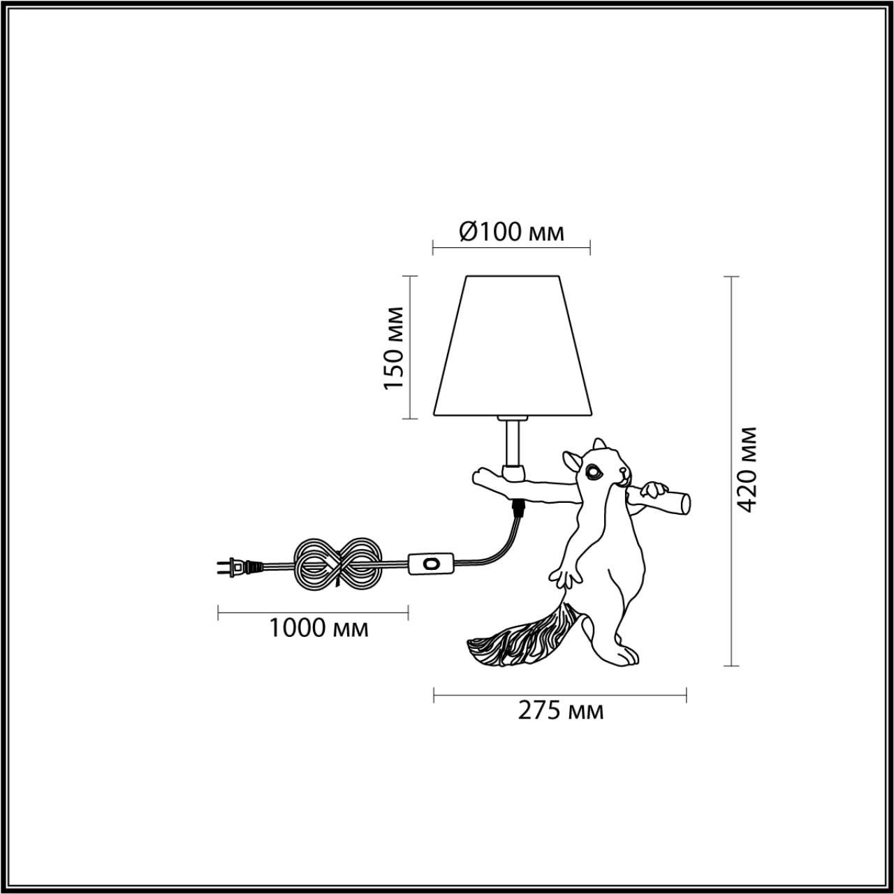 Изображение товара Настольная лампа Lumion Squirrel 6523/1T E14 1*40W 220V с животными