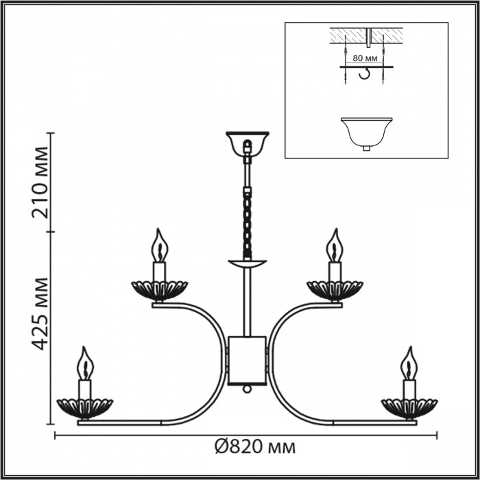 Изображение товара Подвесная люстра Lumion Lolina 8155/9 хром, металл/стекло Е14 9*40W 220V подсвечник