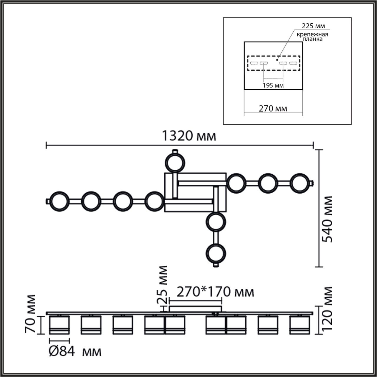 Изображение товара Люстра потолочная накладная с led-лампами Lumion Agnia 8303/10C белый, металл GX53 LED 10*7W 220V