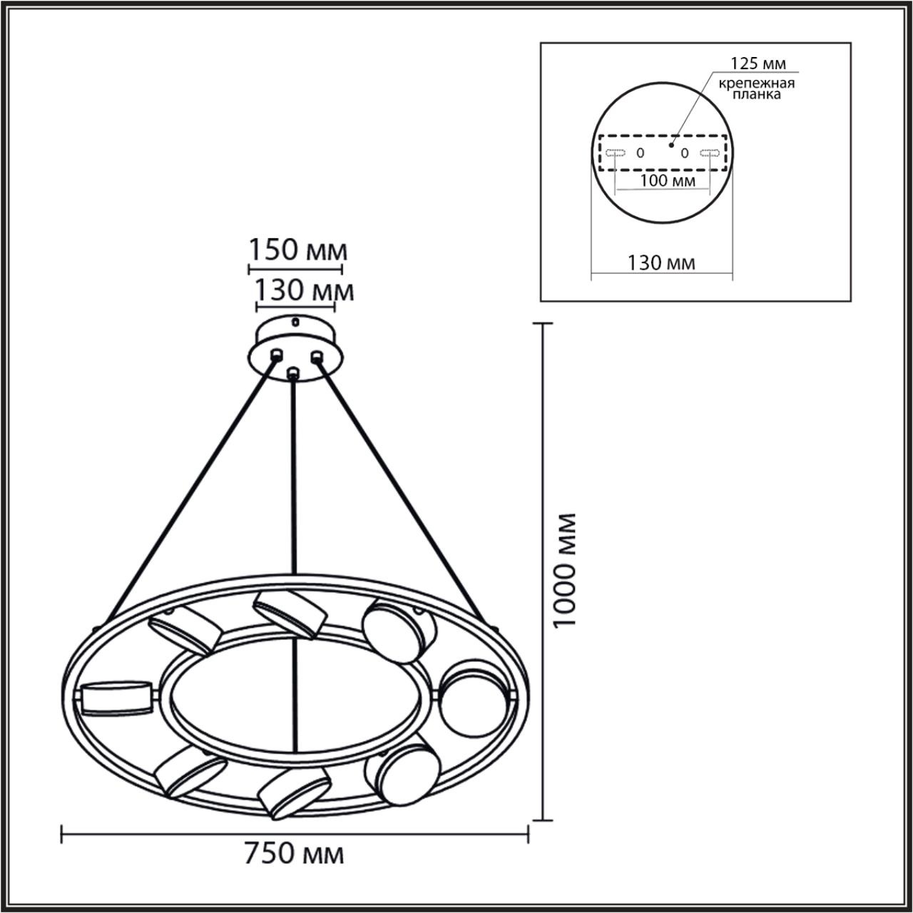Изображение товара Подвесной светильник Lumion Torina 8340/8 черный с 8 LED Gx53 220V стиль техно минимализм