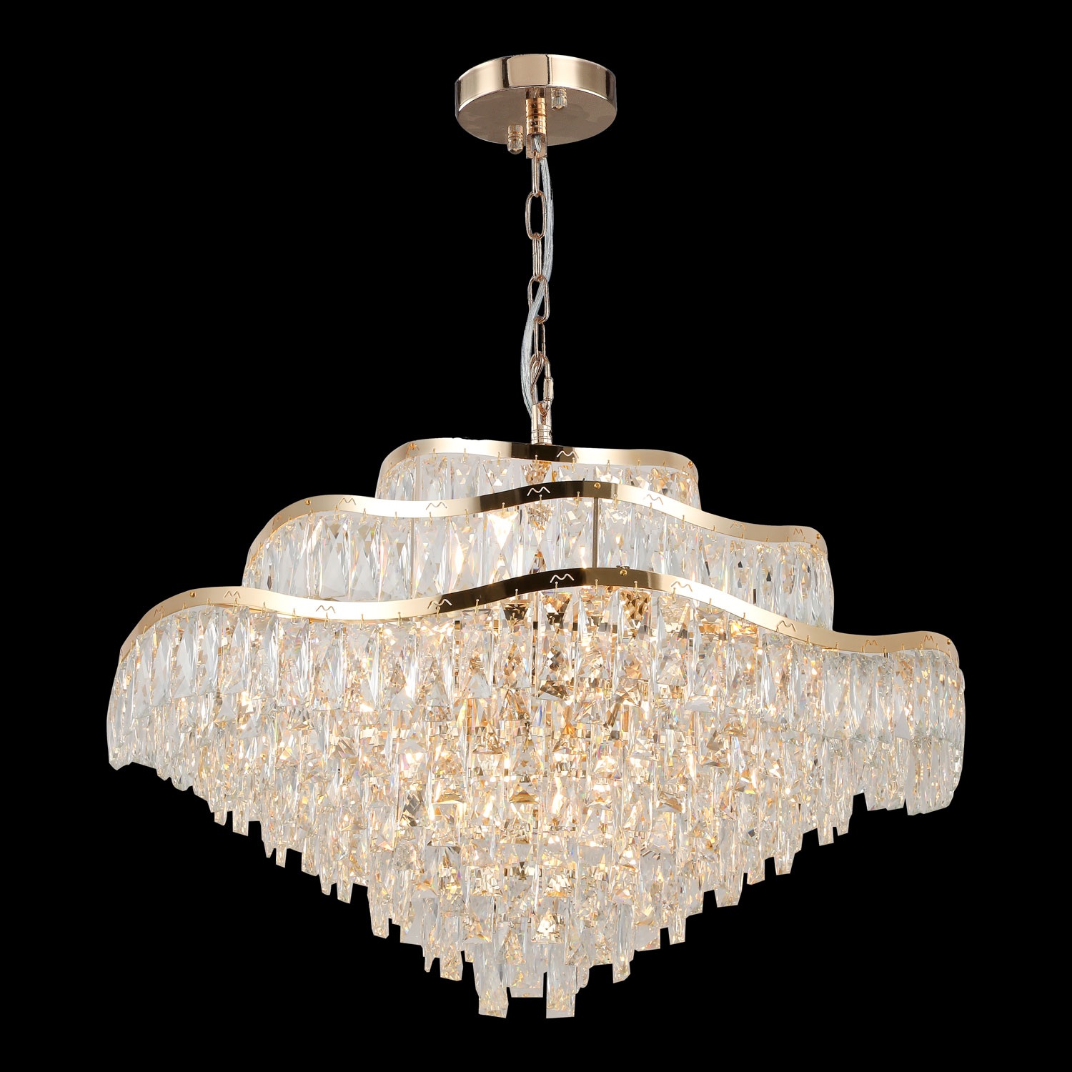 Изображение товара Подвесная каскадная люстра Lussole Starr LSP-6021 стиль модерн хрусталь золото