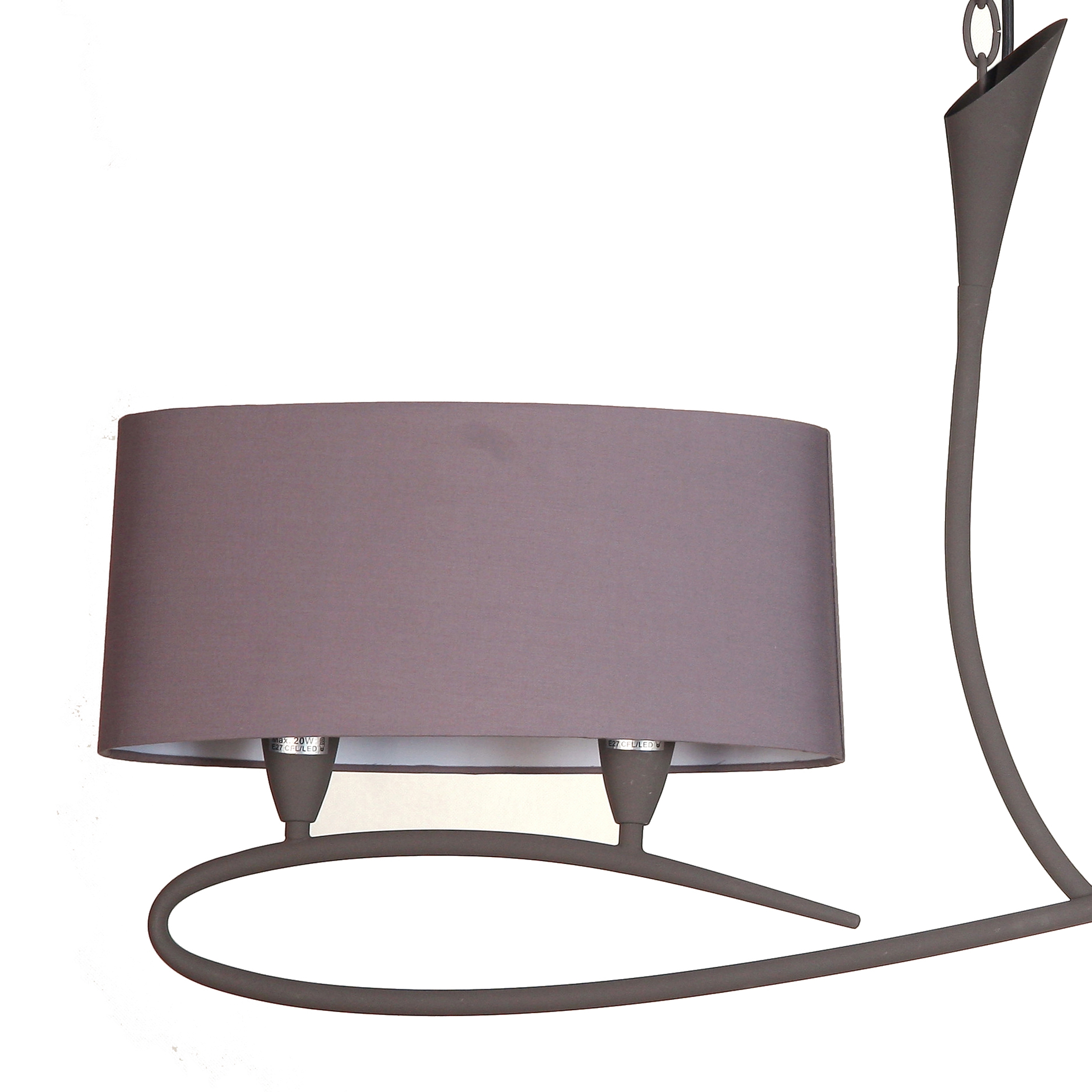 Изображение товара Подвесная люстра Mantra Lua 3680 с тканевыми абажурами 95.7 см коричневая для современных интерьеро