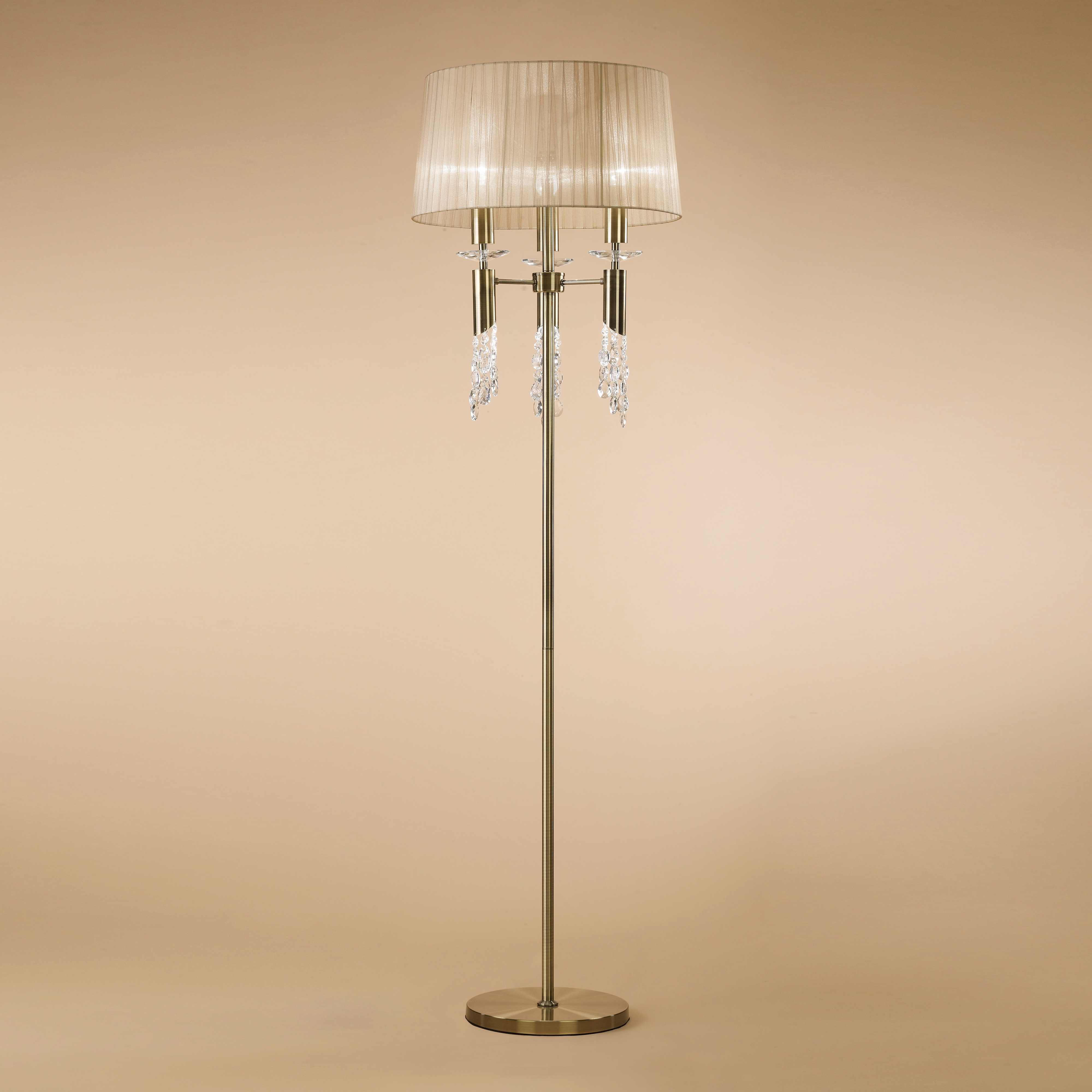 Изображение товара Торшер напольный диаметром 50 см Cuero Mantra Tiffany 3889 с подвесками