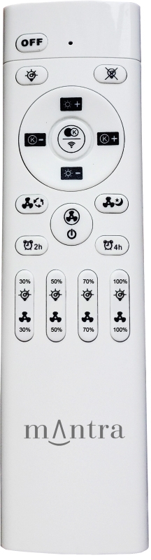 Изображение товара Люстра потолочная с пультом диаметром 30 см светодиодная с вентилятором пультом и управлением смартфоном голосовым регулировкой цветовой температуры Mantra Nepal 7801 (Умный дом)