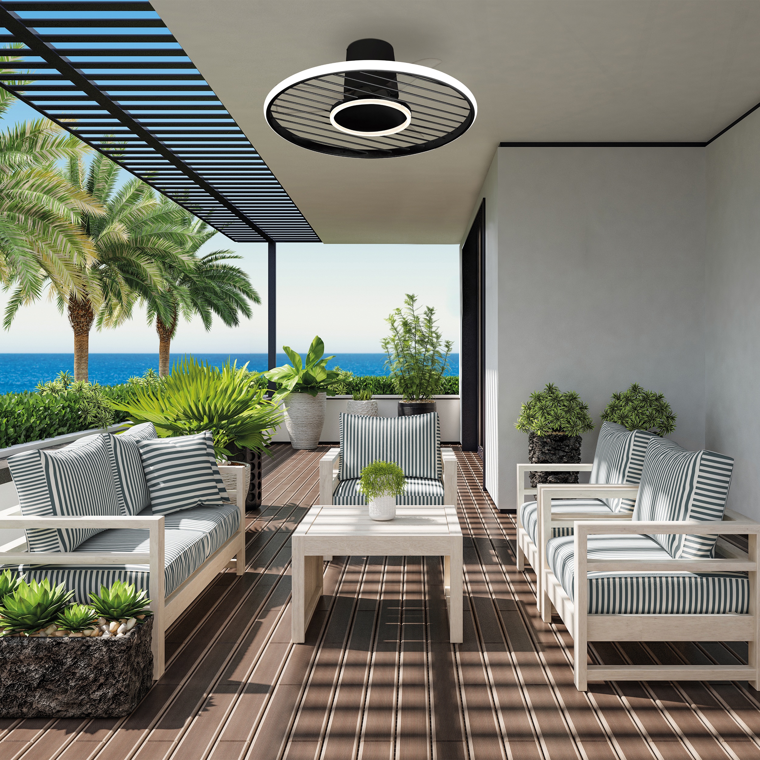 Изображение товара Люстра потолочная-вентилятор LED Mantra Soho 8721 с пультом современная