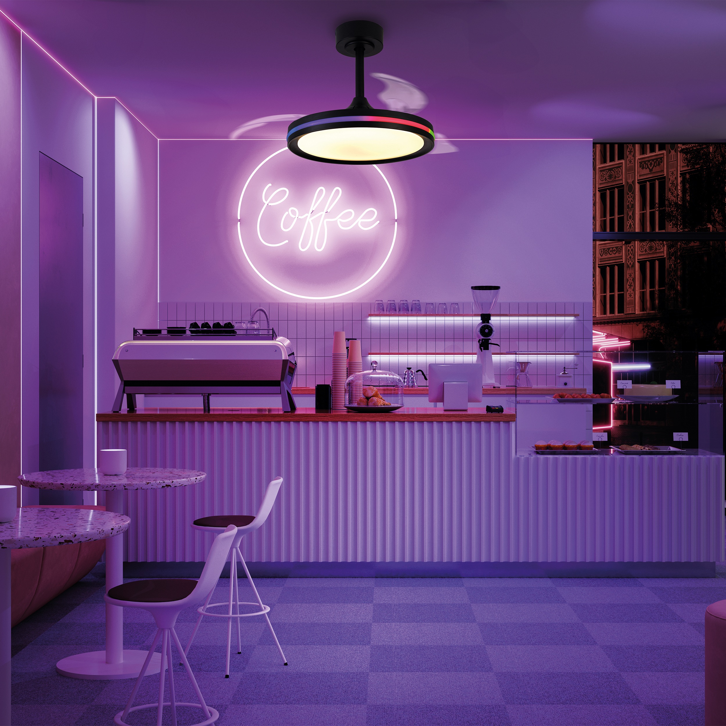 Изображение товара Люстра потолочная-вентилятор RGB LED с ПДУ Mantra North 8730