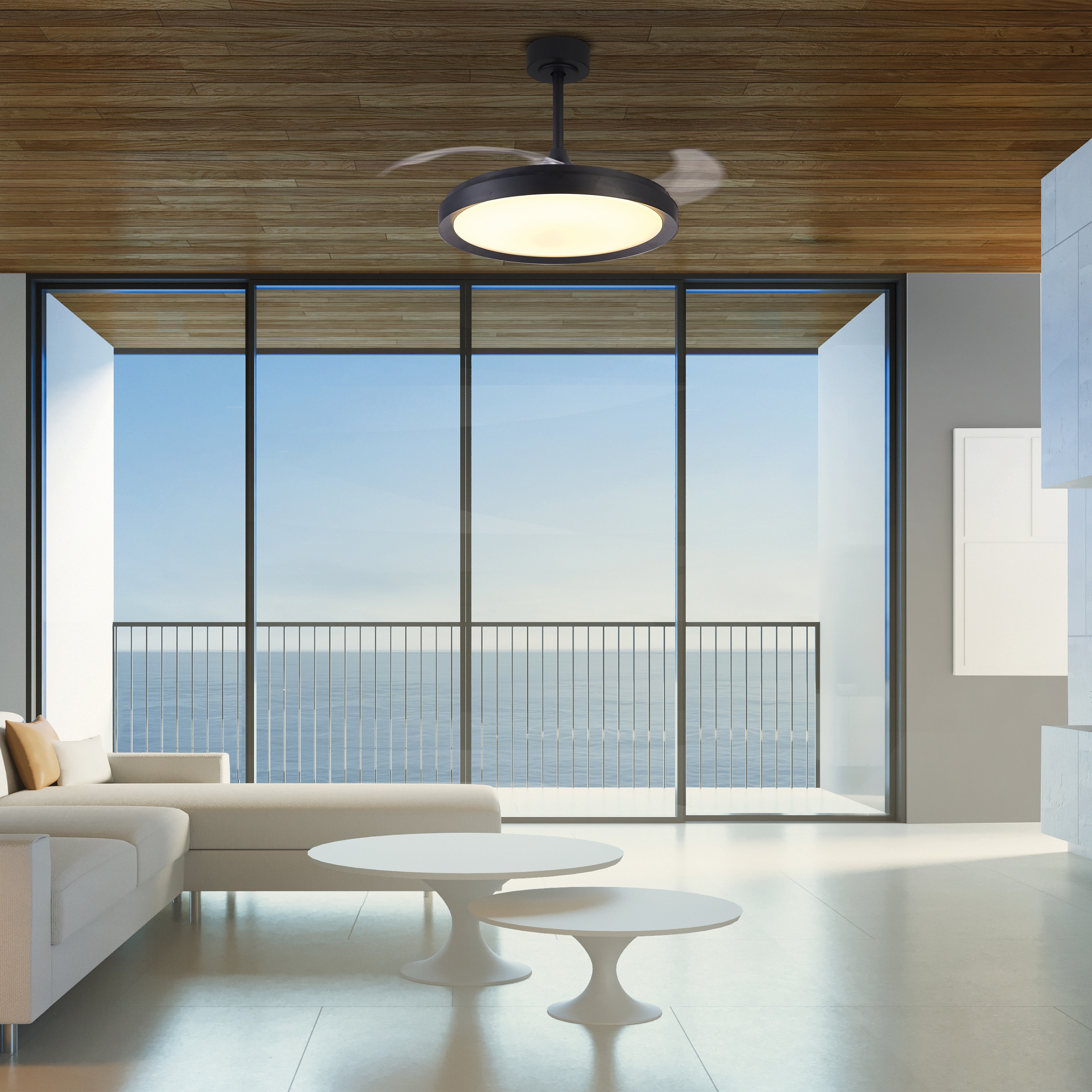 Изображение товара Люстра потолочная-вентилятор LED с ПДУ Mantra Mistral 8828