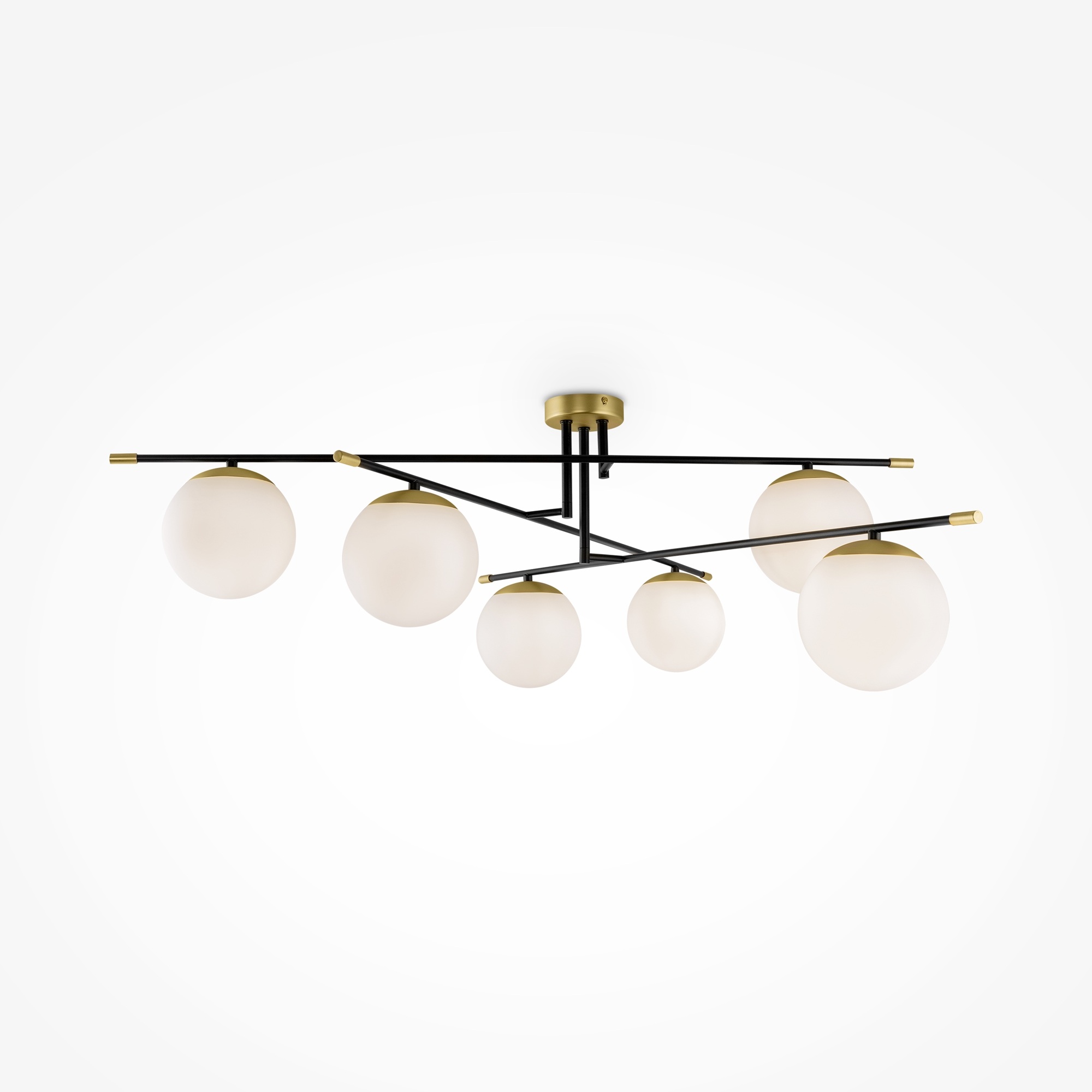 Изображение товара Люстра потолочная накладная с металлической арматурой молекулы Maytoni Nostalgia MOD048CL-06G