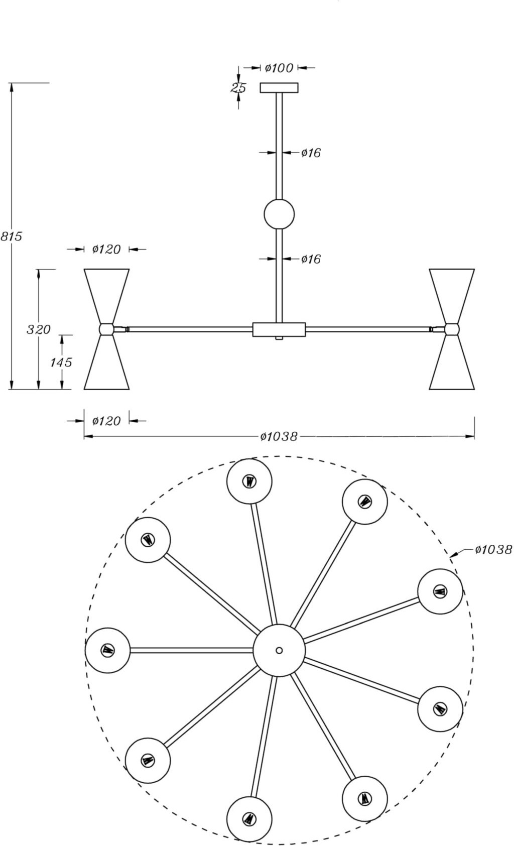 Изображение товара Потолочная люстра Maytoni Vesper MOD108PL-18WG