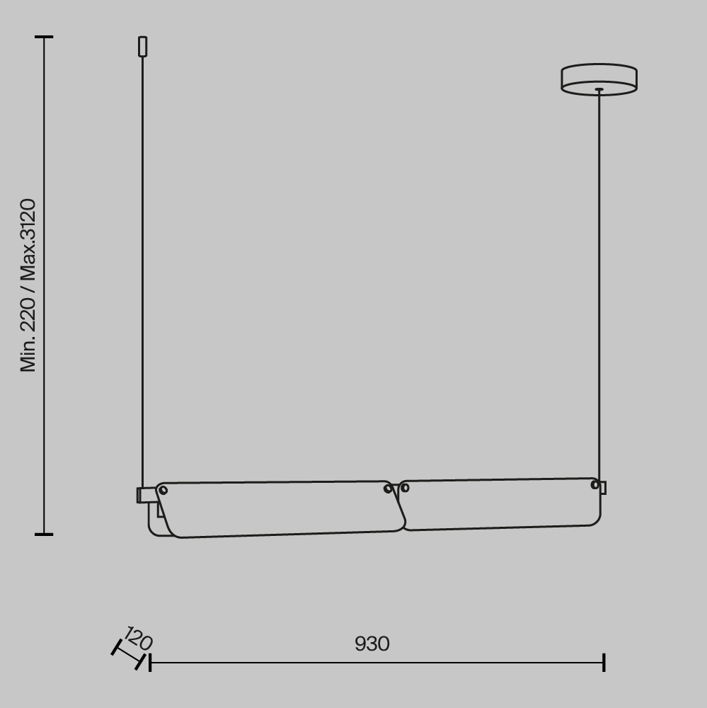 Изображение товара Подвесной светодиодный светильник Maytoni Flat MOD296PL-L20BS3K стиль техно