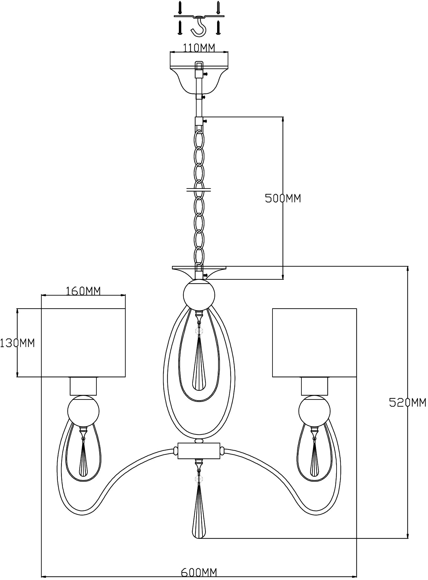 Изображение товара Подвесная люстра Moderli Dark V2584-3P в стиле модерн