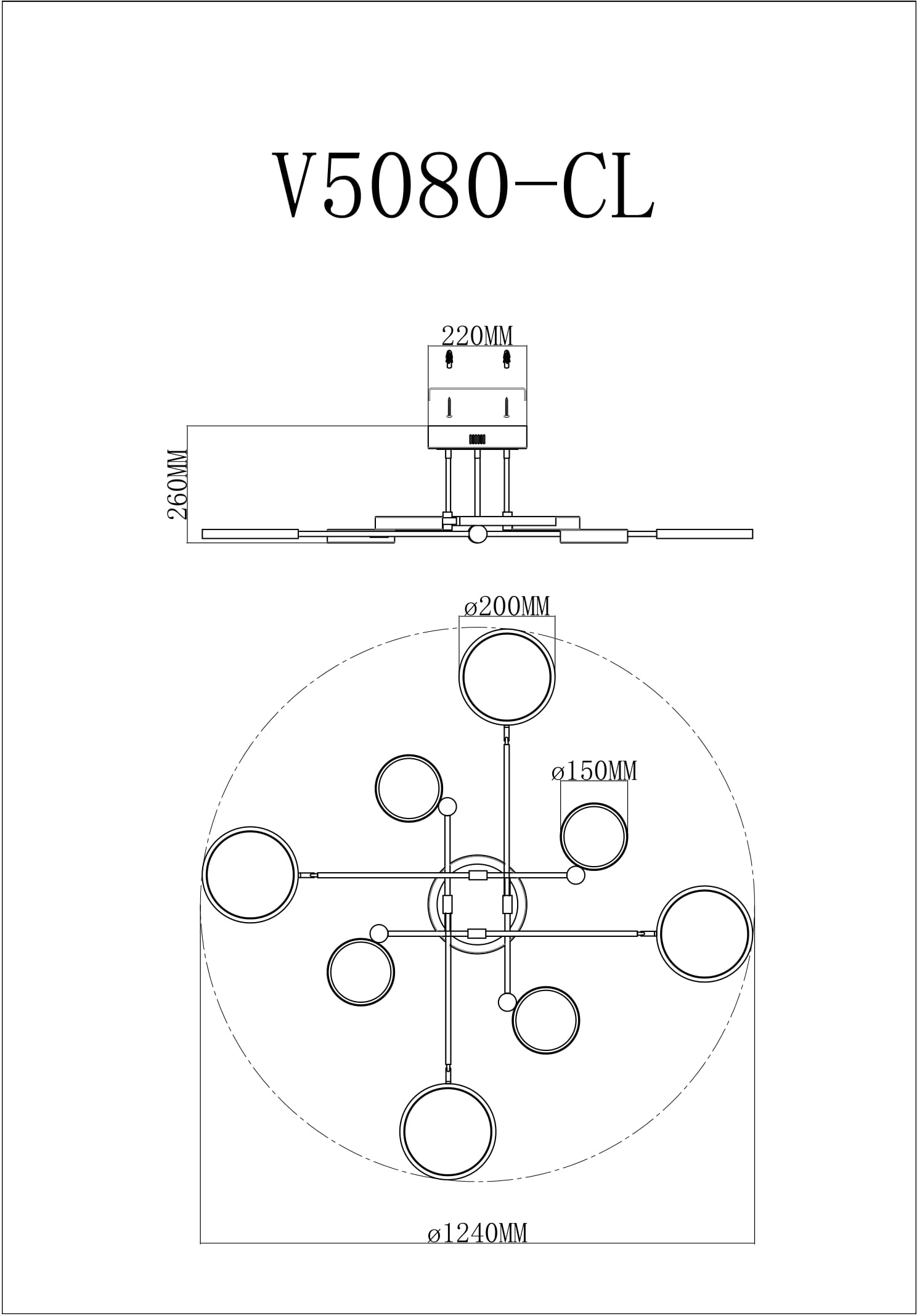 Изображение товара Потолочная люстра светодиодная Moderli Arista V5080-CL на штанге кольцо черная
