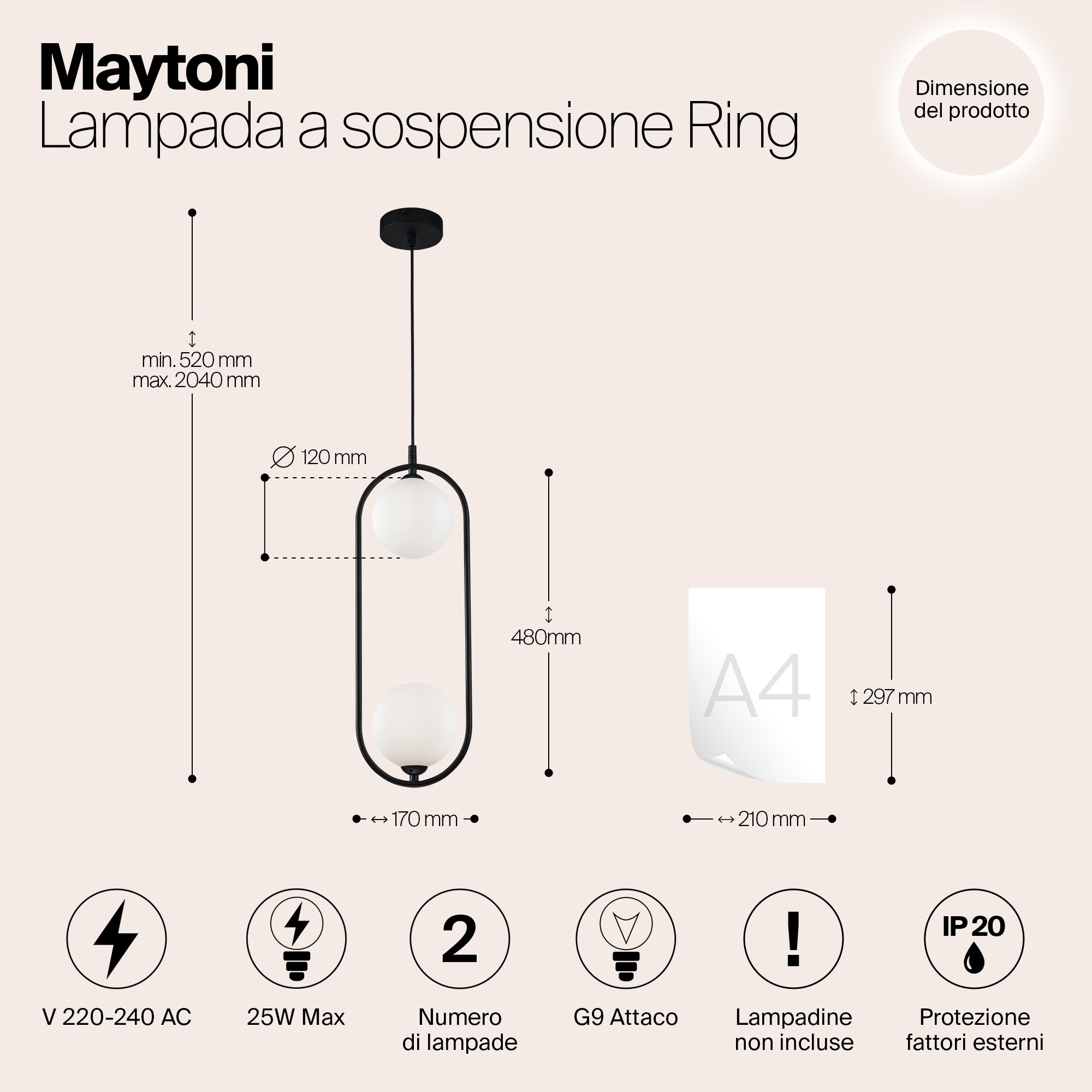 Подвесной светильник Maytoni Ring MOD013PL-02B купить выгодно в  интернет-магазине Лю.ру - Доставка в Москве, по России | отзывы (2), видео