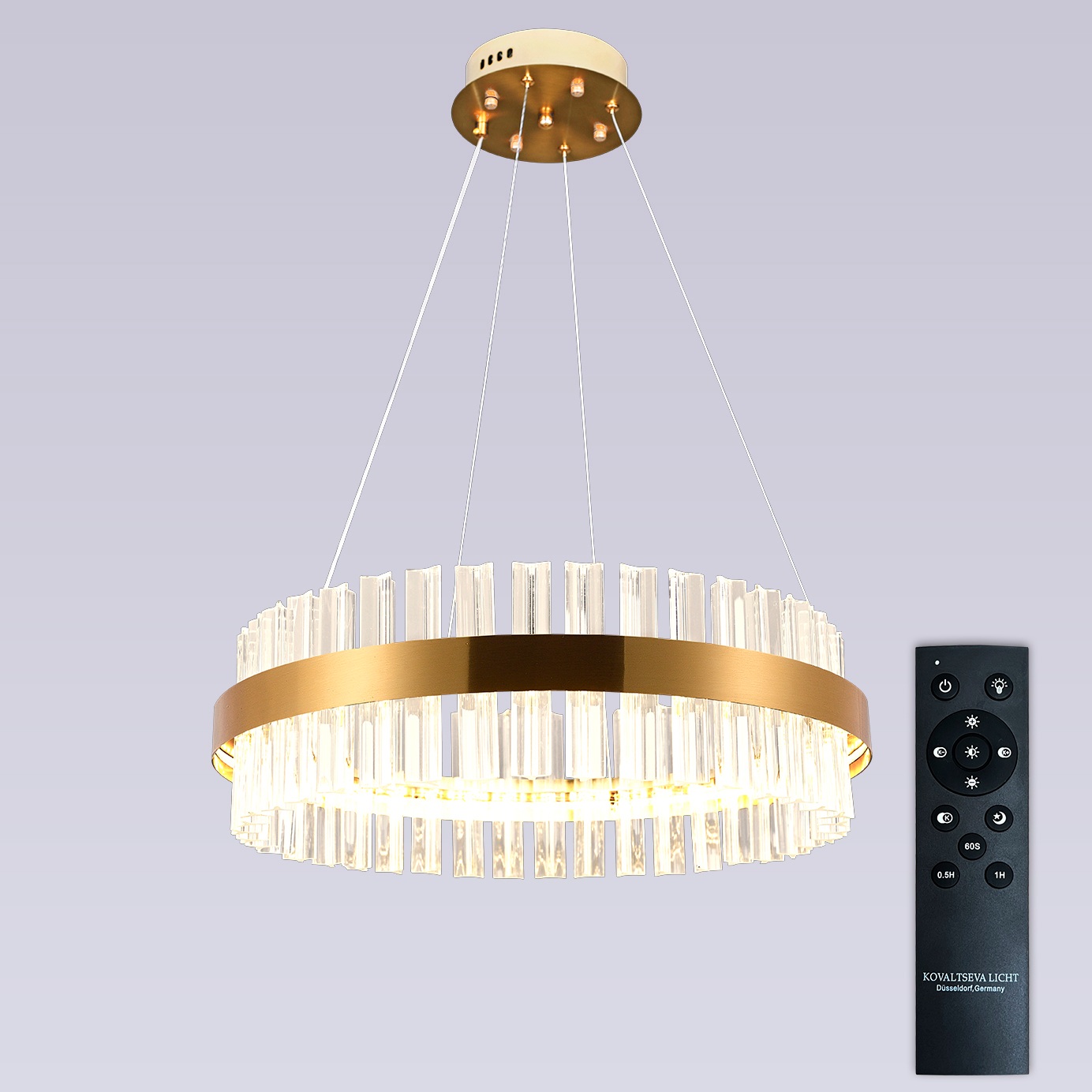 Изображение товара Подвесная люстра (+ночной режим) светодиодная нимб с пультом ДУ 100W, золото, LED Natali Kovaltseva INNOVATION STYLE 83151