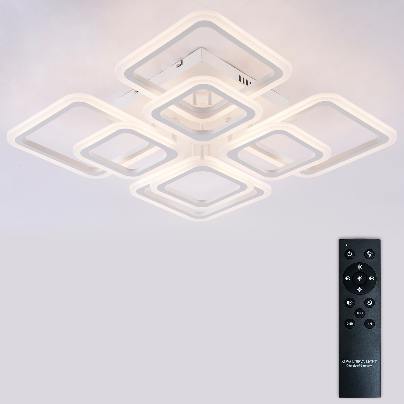 Изображение товара Потолочная люстра (+ночной режим) светодиодная с пультом ДУ 168W, белый, LED Natali Kovaltseva Spektr LED LAMPS 81108/4C