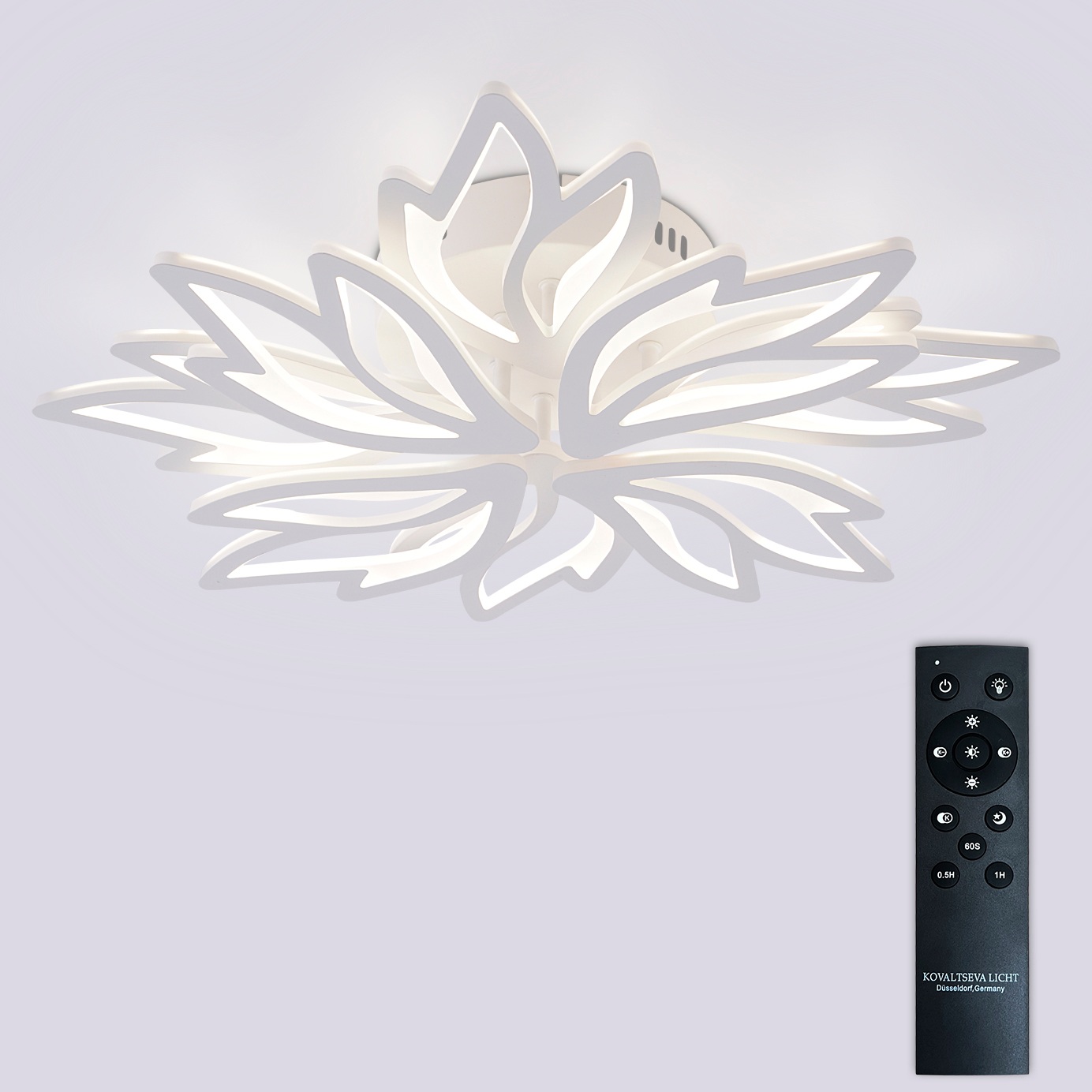 Изображение товара Потолочная люстра (+ночной режим) светодиодная с пультом ДУ 160W, белый, LED Natali Kovaltseva Rif LED LAMPS 81118/6C