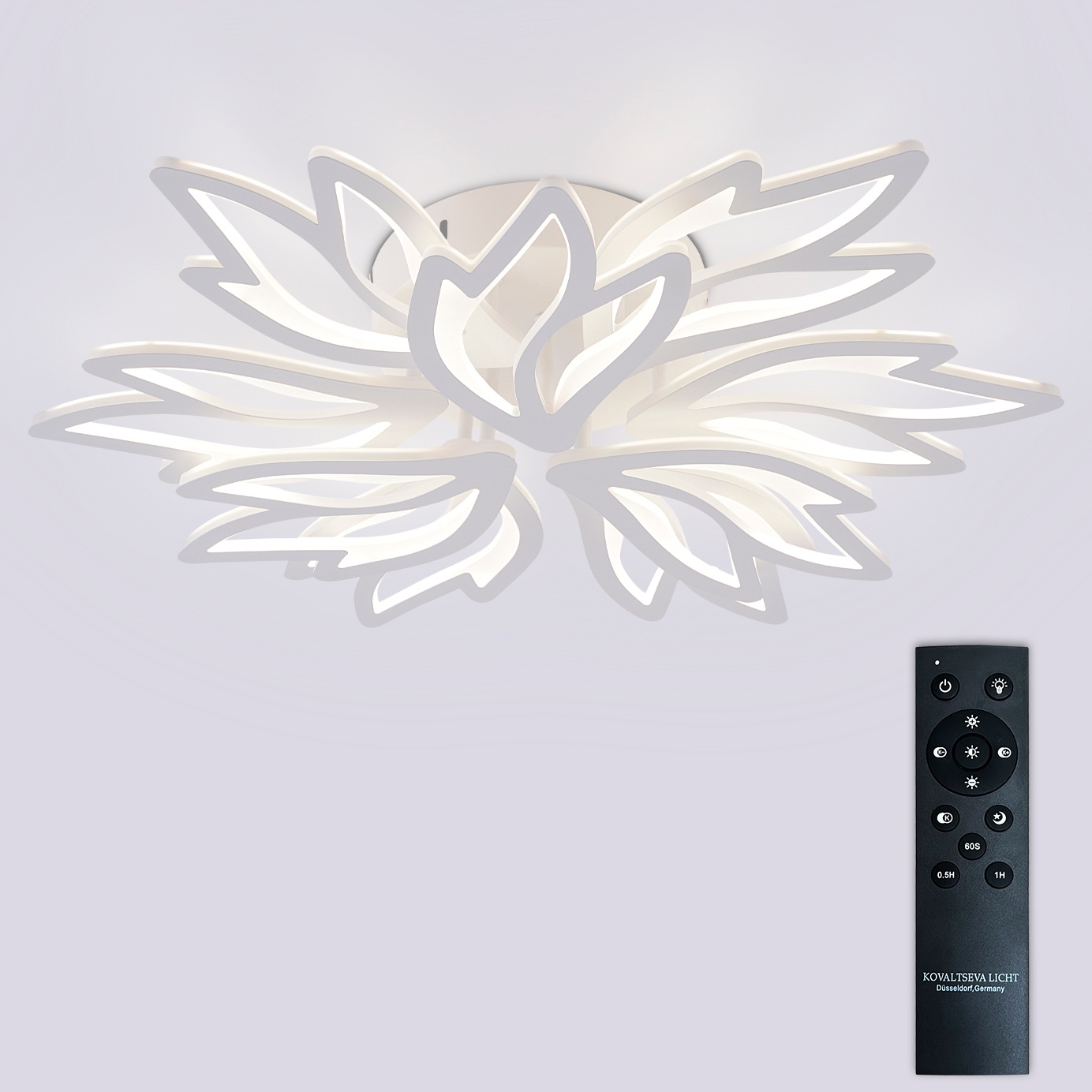 Изображение товара Потолочная люстра (+ночной режим) светодиодная с пультом ДУ 180W, белый, LED Natali Kovaltseva Rif LED LAMPS 81118/7C