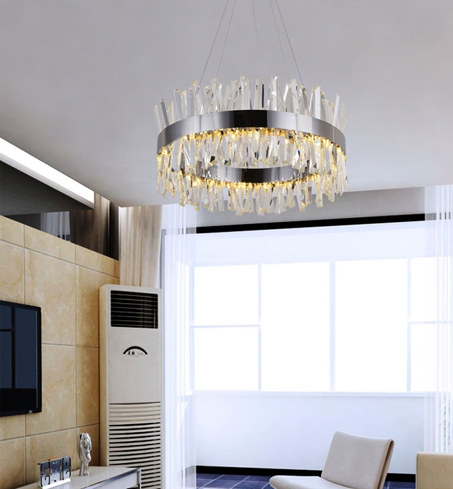 Изображение товара Подвесная люстра хрустальная светодиодная с пультом и управлением смартфоном регулировка цветовой температуры яркости ночной режим таймер 83048 Natali Kovaltseva INNOVATION STYLE (Умный дом)