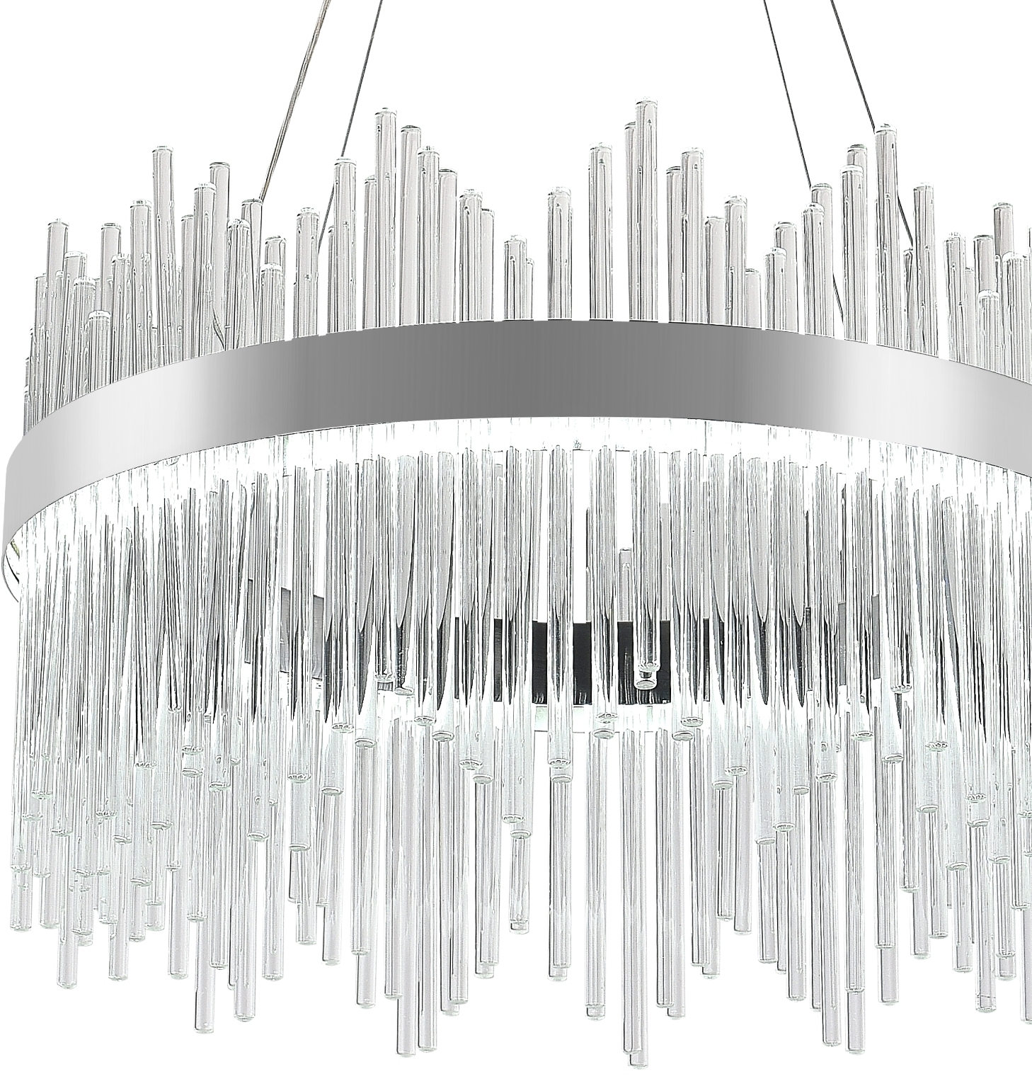 Изображение товара Люстра подвесная длиной 50 см хрустальная светодиодная с управлением смартфоном и пультом регулировкой цветовой температурой яркости ночным режимом таймером LAMPS Natali Kovaltseva Smart Нимбы LED 81261 (Умный дом)