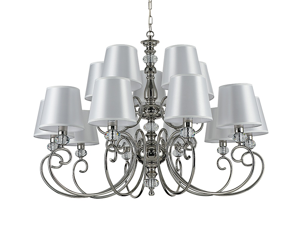 Изображение товара Подвесная люстра Newport 1210+5/C nickel с хрусталем классический стиль