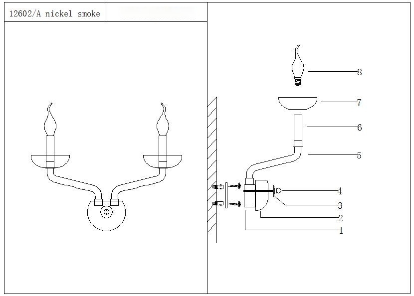 Изображение товара Бра 12602/A Newport 12600 smoke в виде свечи