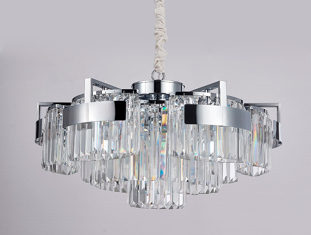 Изображение товара Подвесная люстра хрустальная Newport 4356+3/C chrome 9 ламп E14 540 Вт Modern