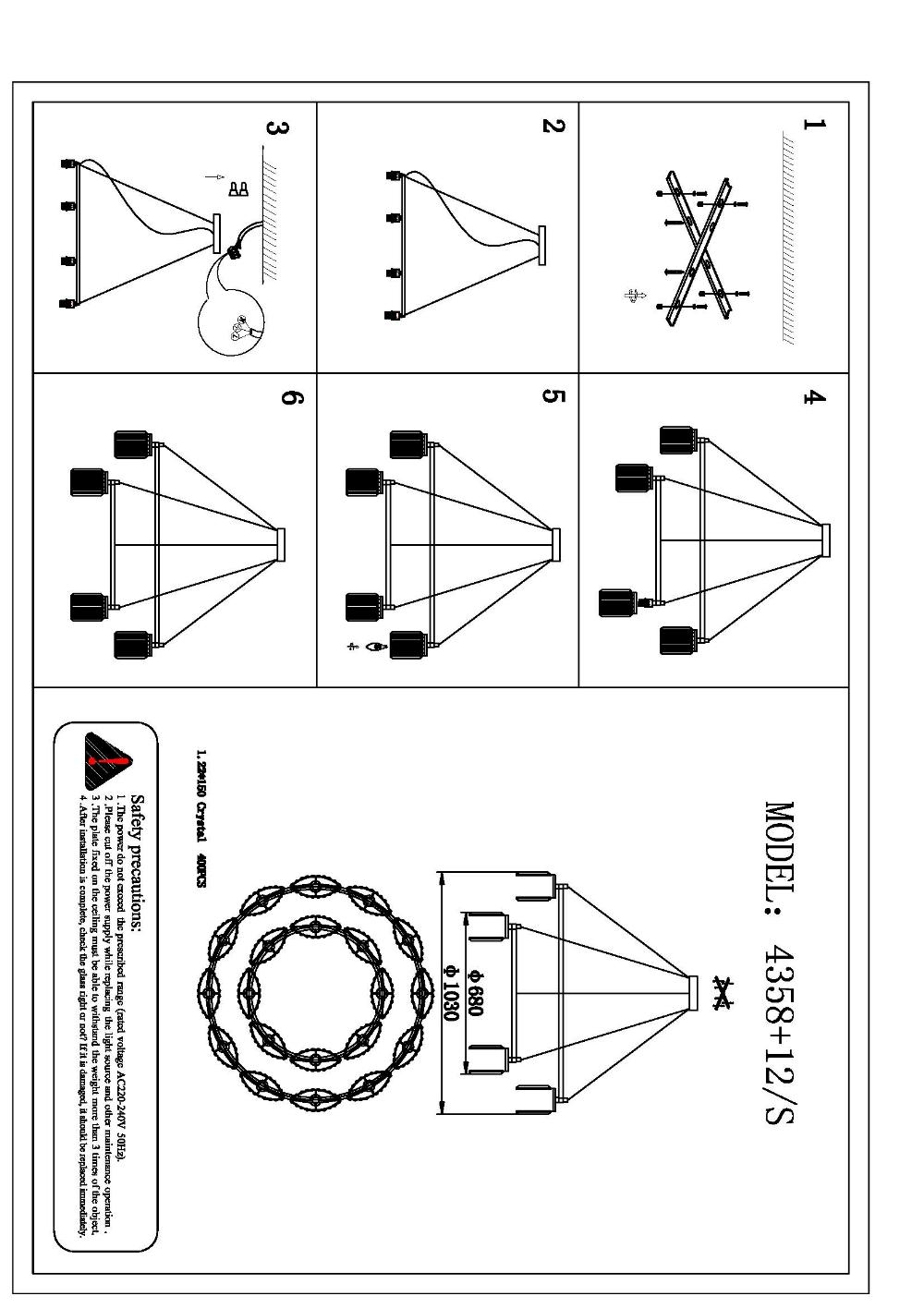 Изображение товара Подвесная люстра хрустальная 4358+12/S Newport 4350 chrome
