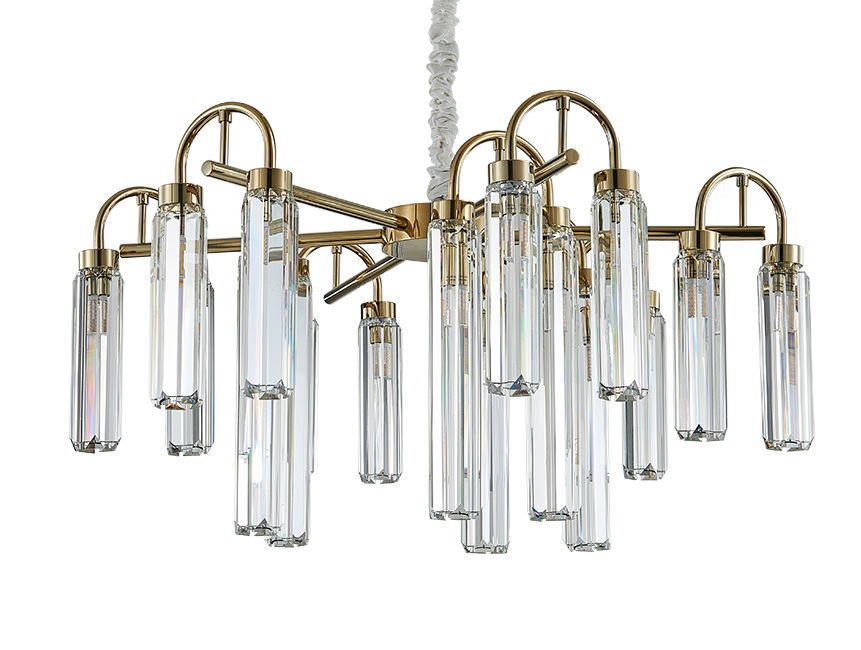 Изображение товара Подвесная люстра Newport 4526+3/C new gold с хрустальными плафонами