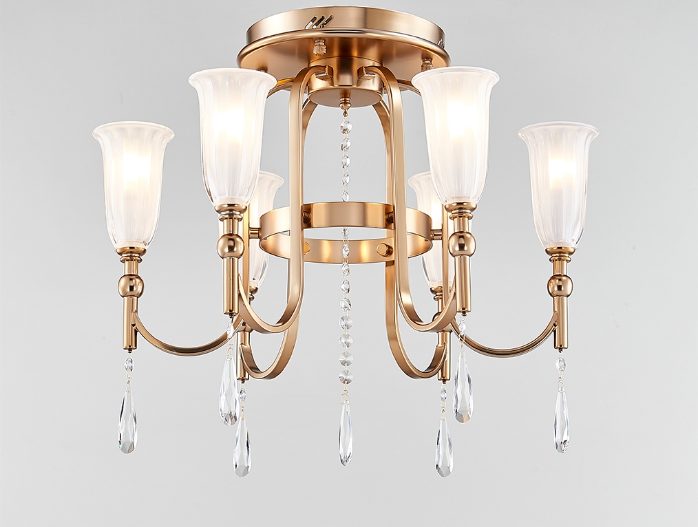 Изображение товара Потолочная люстра Newport 4806/PL классика с хрусталем и стеклянными плафонами