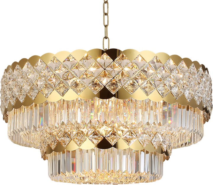 Изображение товара Подвесная люстра каскадная хрусталь Newport 8300 8301/80 C gold polished