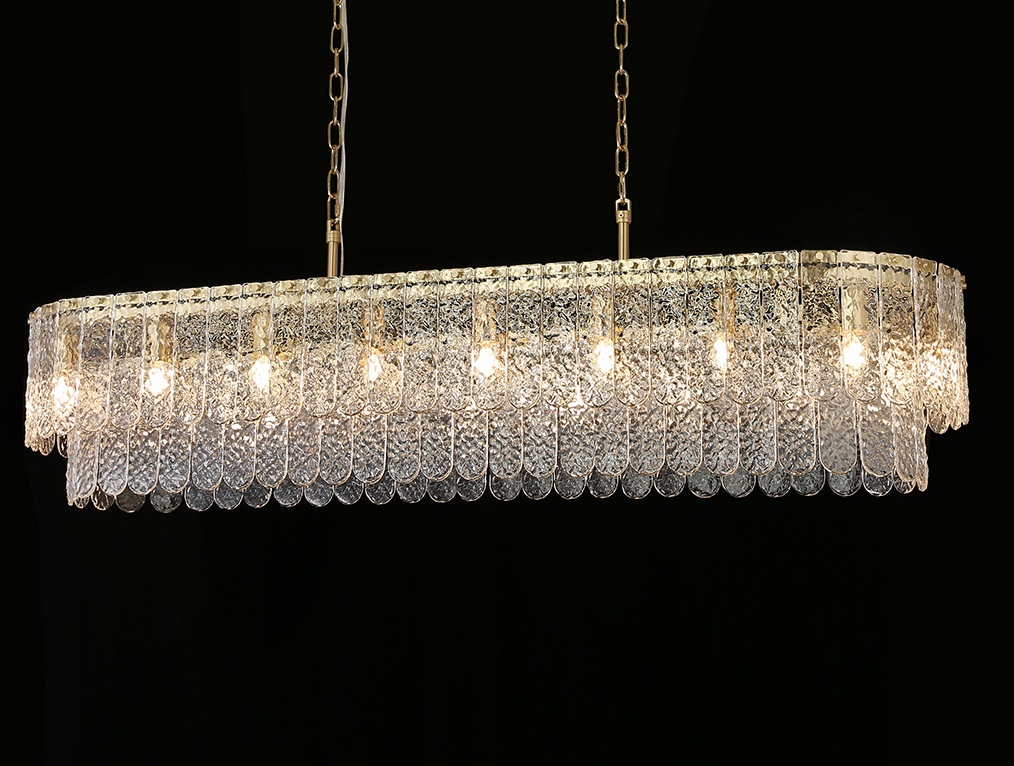 Изображение товара Подвесная люстра Newport 8370 8370/140 C овал латунь прозрачный стиль модерн классика