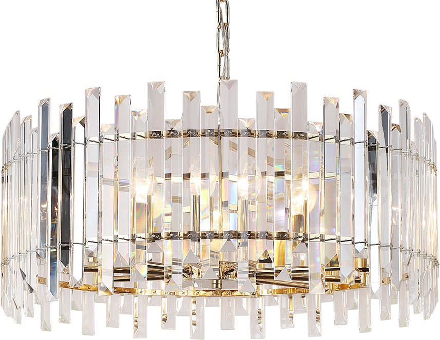 Изображение товара Подвесная люстра Newport 8500 8510C gold с хрусталём и регулируемой высотой