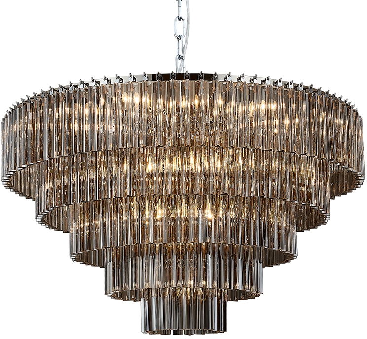 Изображение товара Каскадная подвесная люстра Newport 8708+17/C fume 25 ламп дымчатое стекло