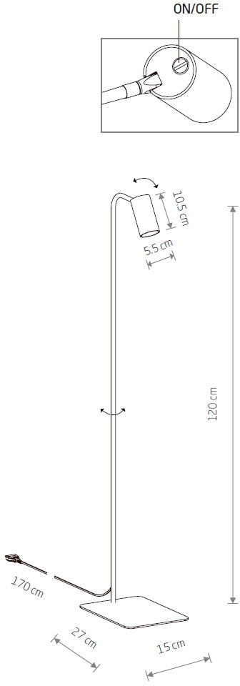 Изображение товара Торшер Nowodvorski Mono 7717 в современном стиле черный
