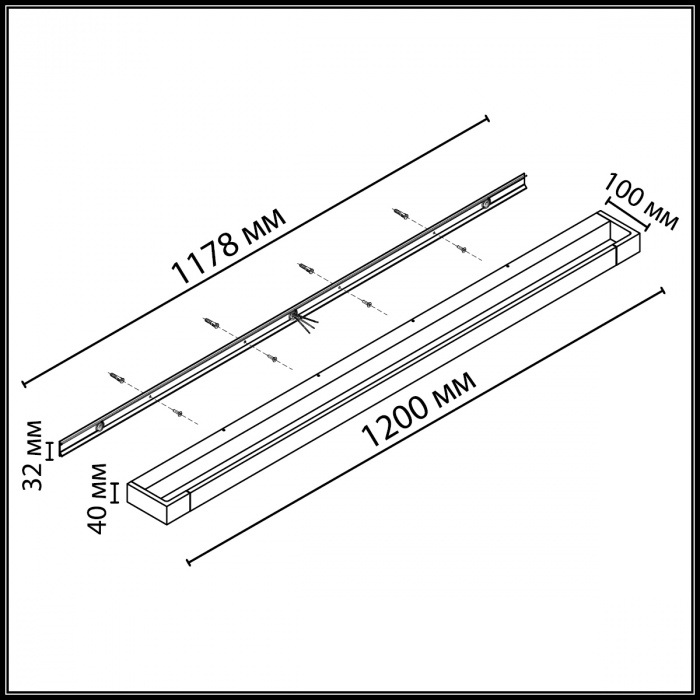 Изображение товара Настенный поворотный светильник линейный Odeon Light Arno 3888/36WL черный/металл IP44 LED 36W 2700Лм 4000K 220V