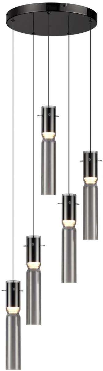 Изображение товара Подвесная каскадная люстра Odeon Light Scrow 5058/25L PENDANT черный/дымчатый/металл/стекло LED 5*5W 3000K