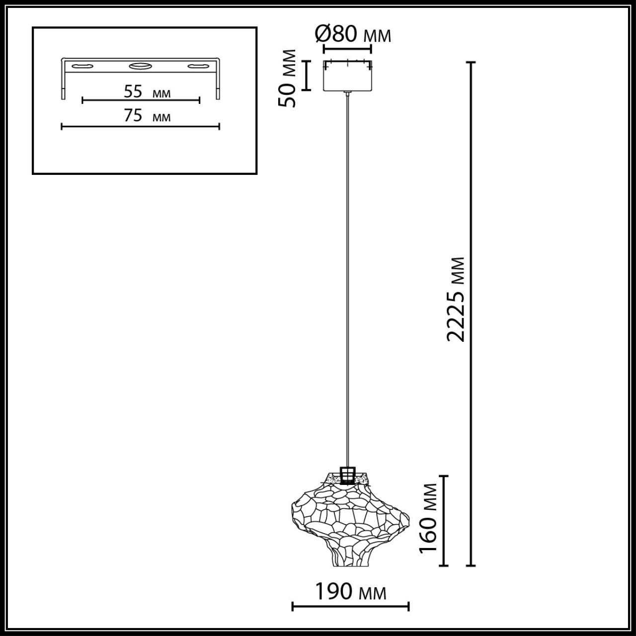 Изображение товара Подвесной светильник Odeon Light Ordi 5107/3L античная бронза
